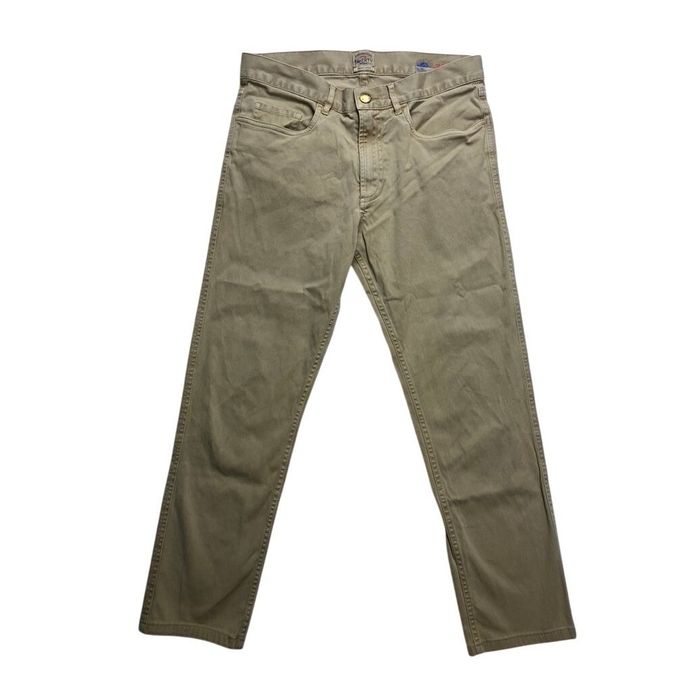 Faherty Mens 30 Organic Cotton Stretch 5-Pocket‎ Chino Pants Khaki MBC0010-KHK